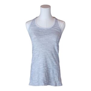 Lululemon Racerback Tank Top Gray White Striped Lightweight Athletic Yoga